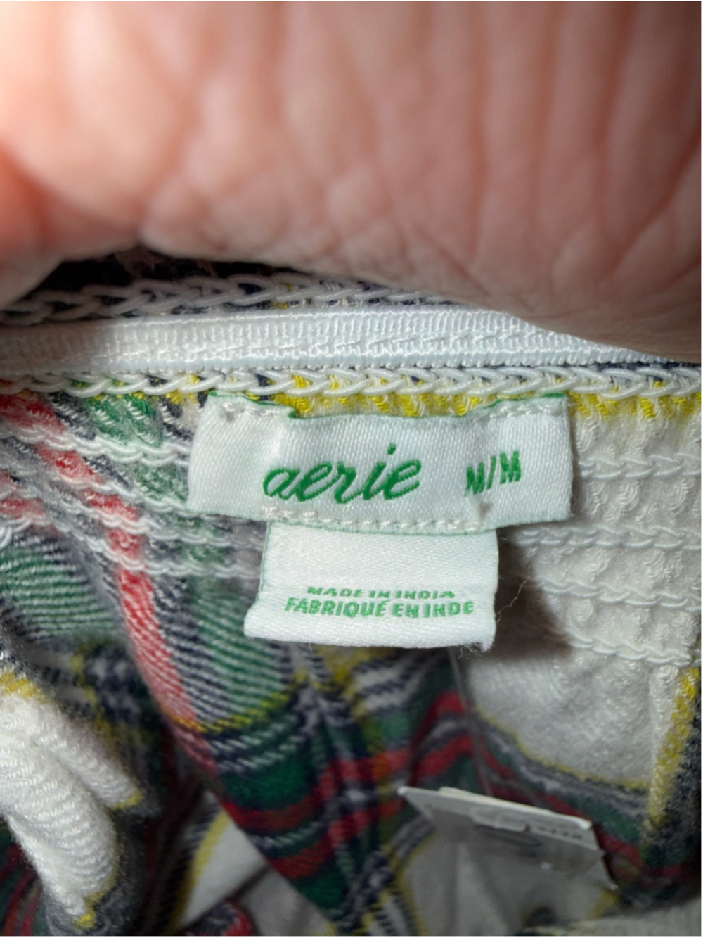 Women's Aerie Flannel Romper size Medium Red White Plaid Flannel Sleep Fall NWT - Picture 13 of 14